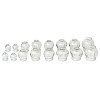 Set of 16 glass suction cups